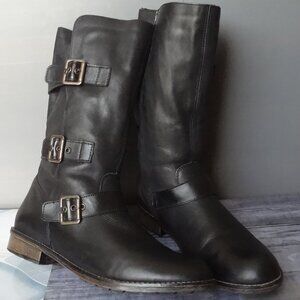 SIZE 40. Remonte Dorndorf black leather boots.